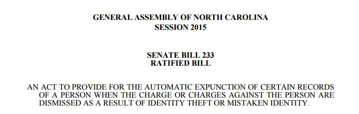 Expunction of Records in North Carolina