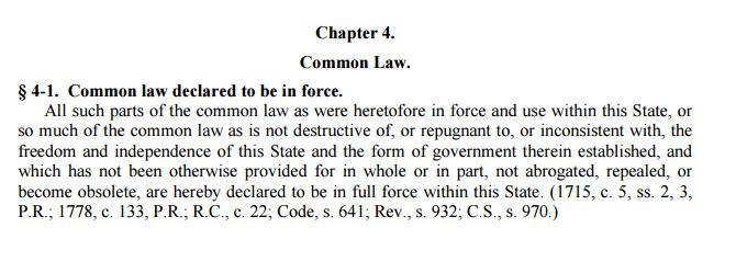 North Carolina Common Law 2016