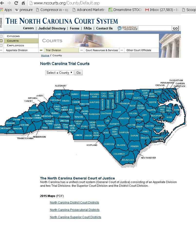 North Carolina Judicial Court Information 2016