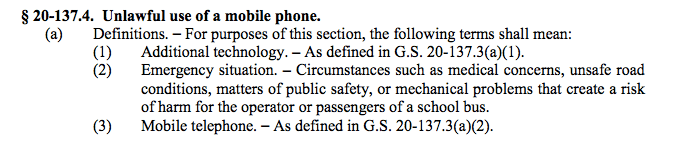 North Carolina Texting Law 2016