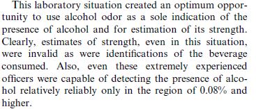 Odor of Alcohol Reliability Testing