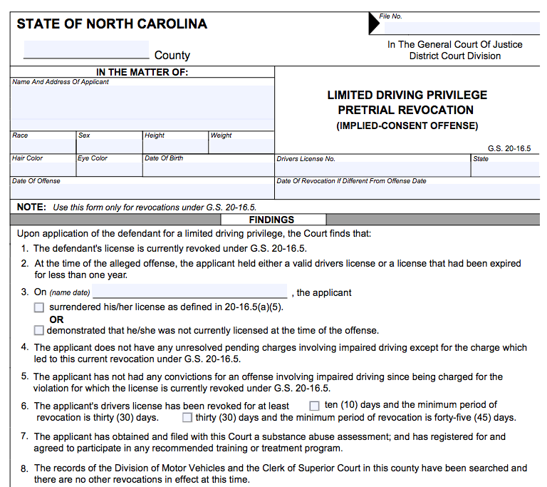 Pre-Trial Privilege NC TOP HALF 2016