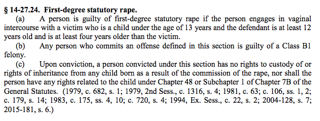 First Degree Statutory Rape