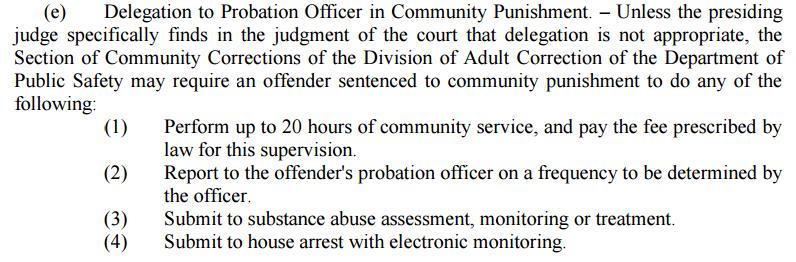 delegation to probation officer