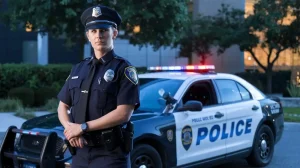 IMAGE OF A POLICE OFFICER INVESTIGATING DRUNK DRIVING CHARGES 