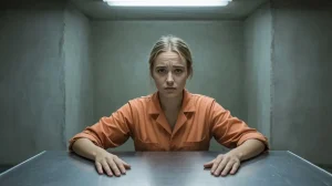 LEGAL-BUT-UNFAIR WOMAN SITTING IN JAIL CELL