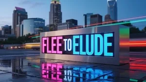 Flee to elude arrest sign with Charlotte NC skyline representing North Carolina misdemeanor speeding to elude charges