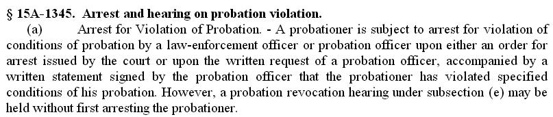 Arrest and Hearing on Probation Violation