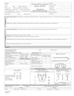 Driving While Impaired Report (DWIR)