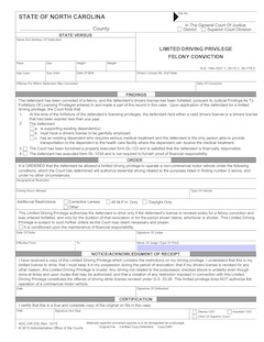 Limited Driving Privilege Felony Conviction