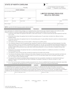 Willful Refusal Limited Driving Privilege